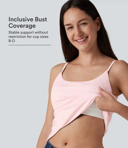 SoftlyZero™ Airy U-Neck Adjustable Straps Built-in Bra Casual Tank Top B-D Cups