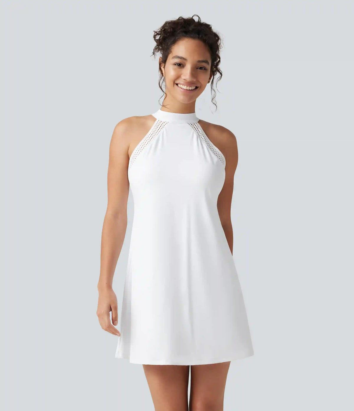 SoftlyZero™ Airy Tie Back Built-in Bra 2-in-1 InstantCool Mini Yoga Active Dress with Pocket-Longer Length