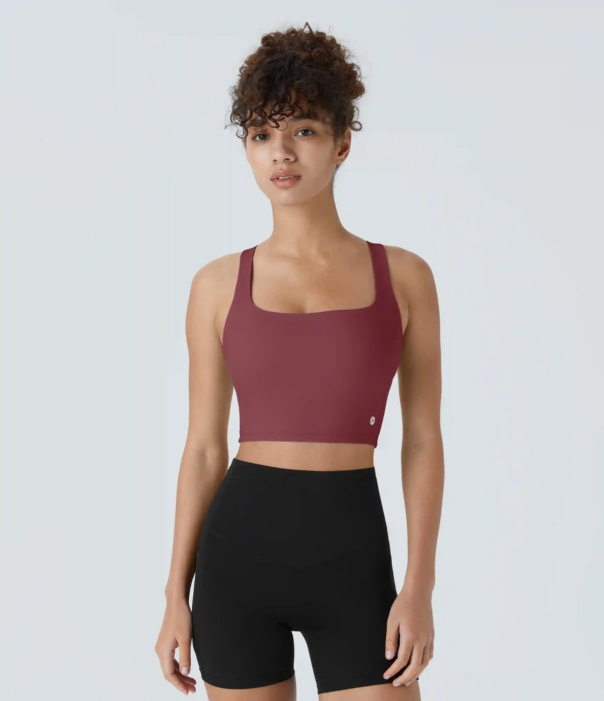 SoftlyZero™ Airy Square Neck Backless Crisscross Cropped InstantCool Yoga Tank Top