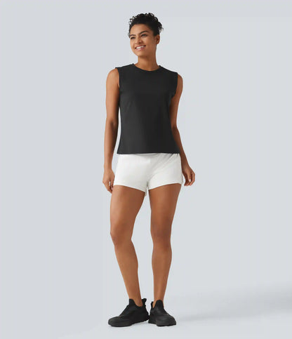 SoftlyZero™ Airy Round Neck Contrast Breathable Mesh InstantCool Running Tank Top