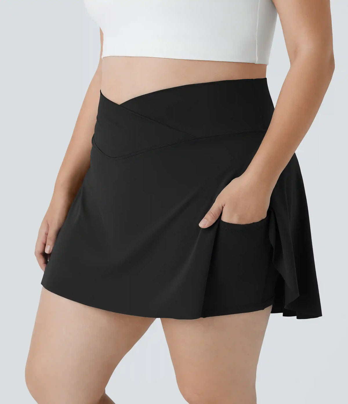 Everyday SoftlyZero™ Airy Crossover Pocket 2-in-1 InstantCool Tennis Plus Size Skirt-Lucid