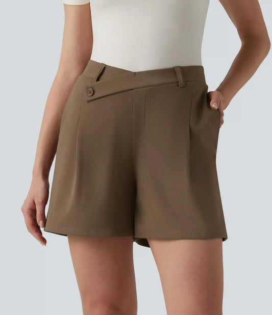 DayStretch Asymmetric Mid Rise Work Shorts 5'' with Pockets
