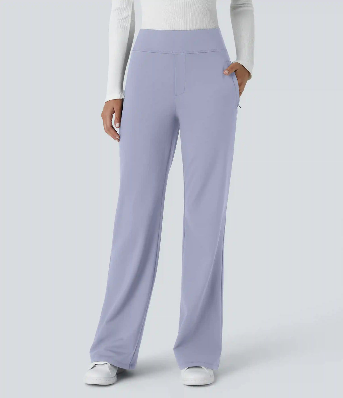 Halara Flex™ DayStretch Mid Rise Side Zipper Pocket Work Flare Pants