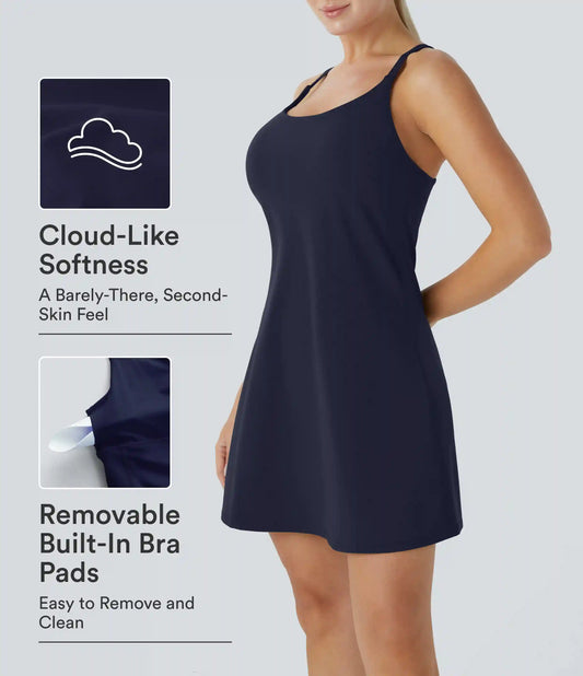 SoftlyZero™ Plush 2-in-1 Pocket Mini Active Dress DD-F Cups