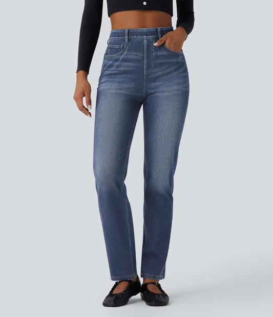 Halara Flex™ High Waisted Tummy Control Washed Casual Slim Jeans with Pockets