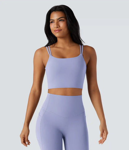 Halara UltraSculpt™ Double Straps Twisted Backless Cropped Yoga Tank Top
