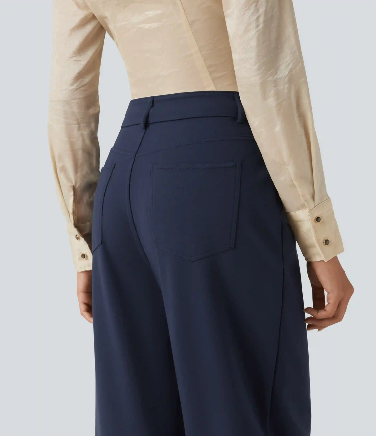 Halara Flex™ Mid Rise Barrel Leg Work Pants with Pockets