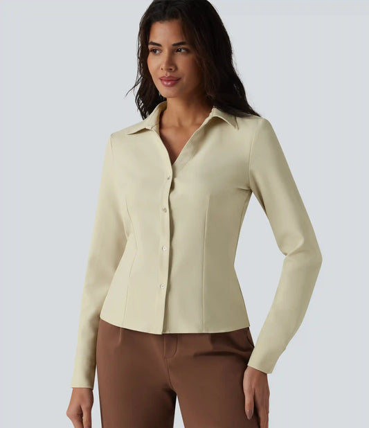 Collar Long Sleeve Button Fly Work Shirt