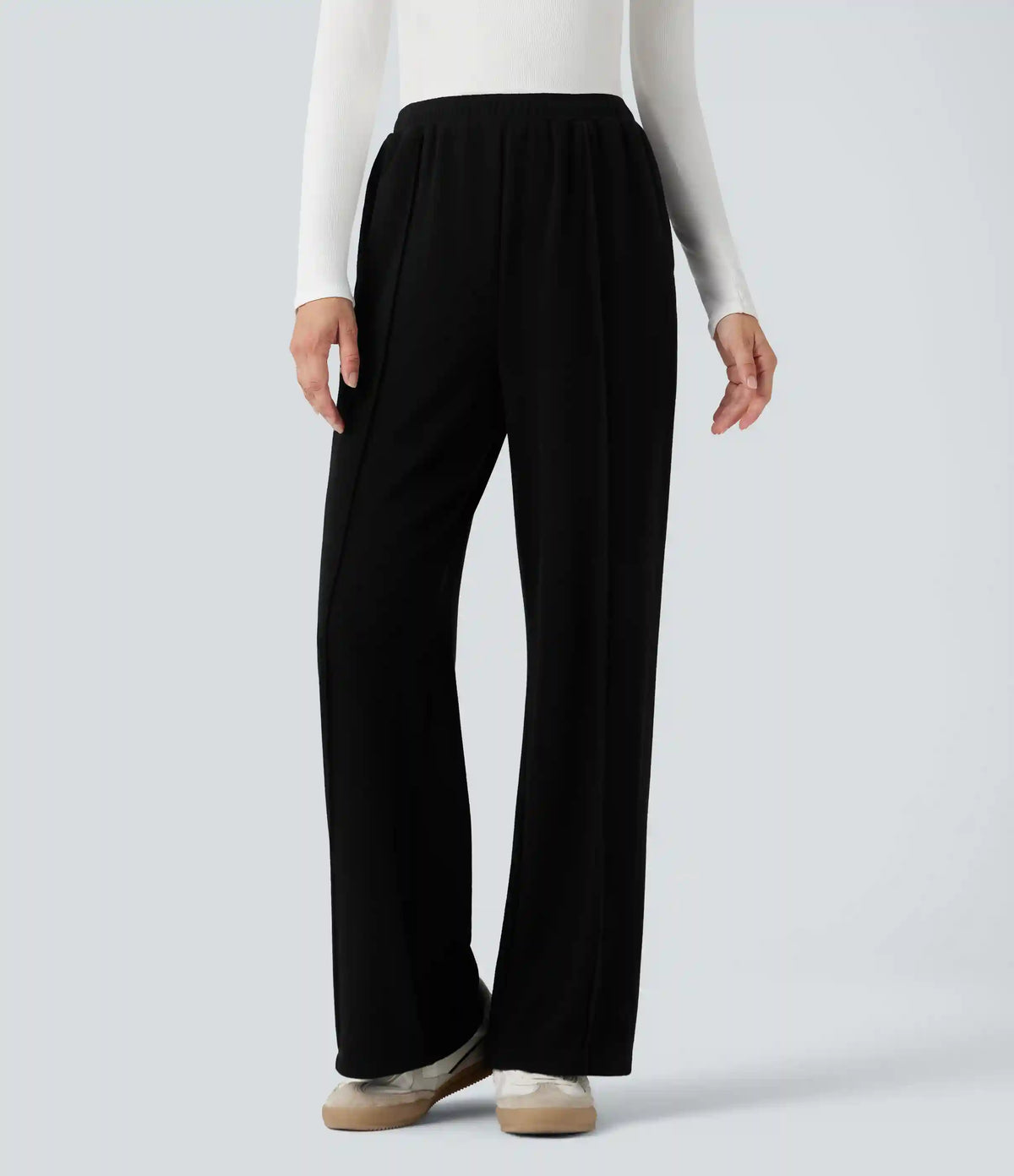 High Waisted Drawstring Thermal Casual Baggy Pants with Pockets
