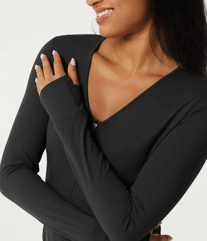 Halara UltraSculpt™ V Neck Long Sleeve Yoga Jacket with Pockets
