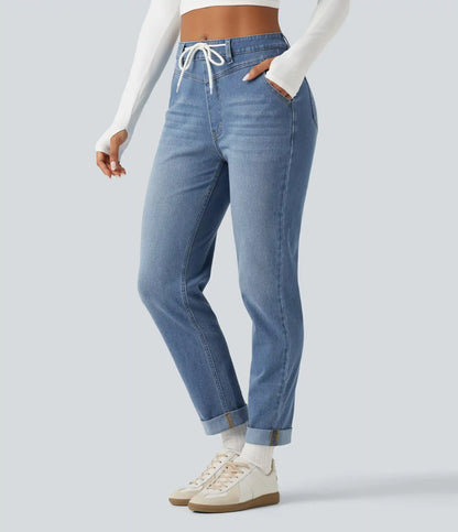 Halara Flex™ High Waisted Drawstring Casual Jeans with Pockets