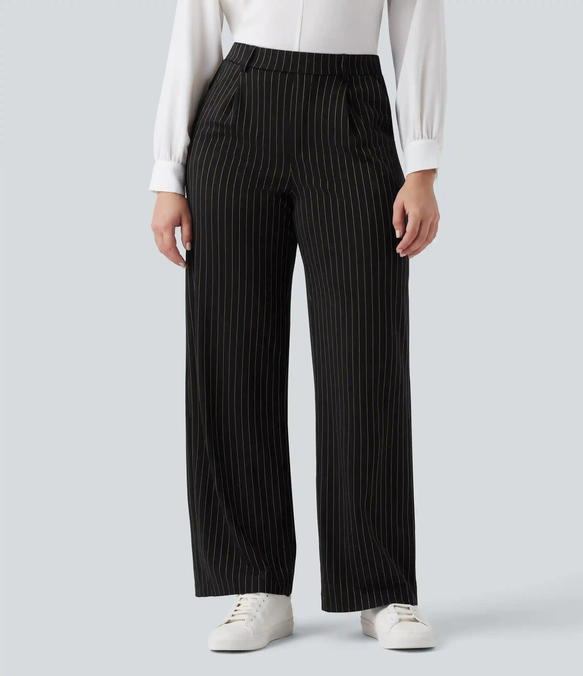Halara Flex™ High Waisted Straight Leg InstantCool Stripe Work Pants with Pockets