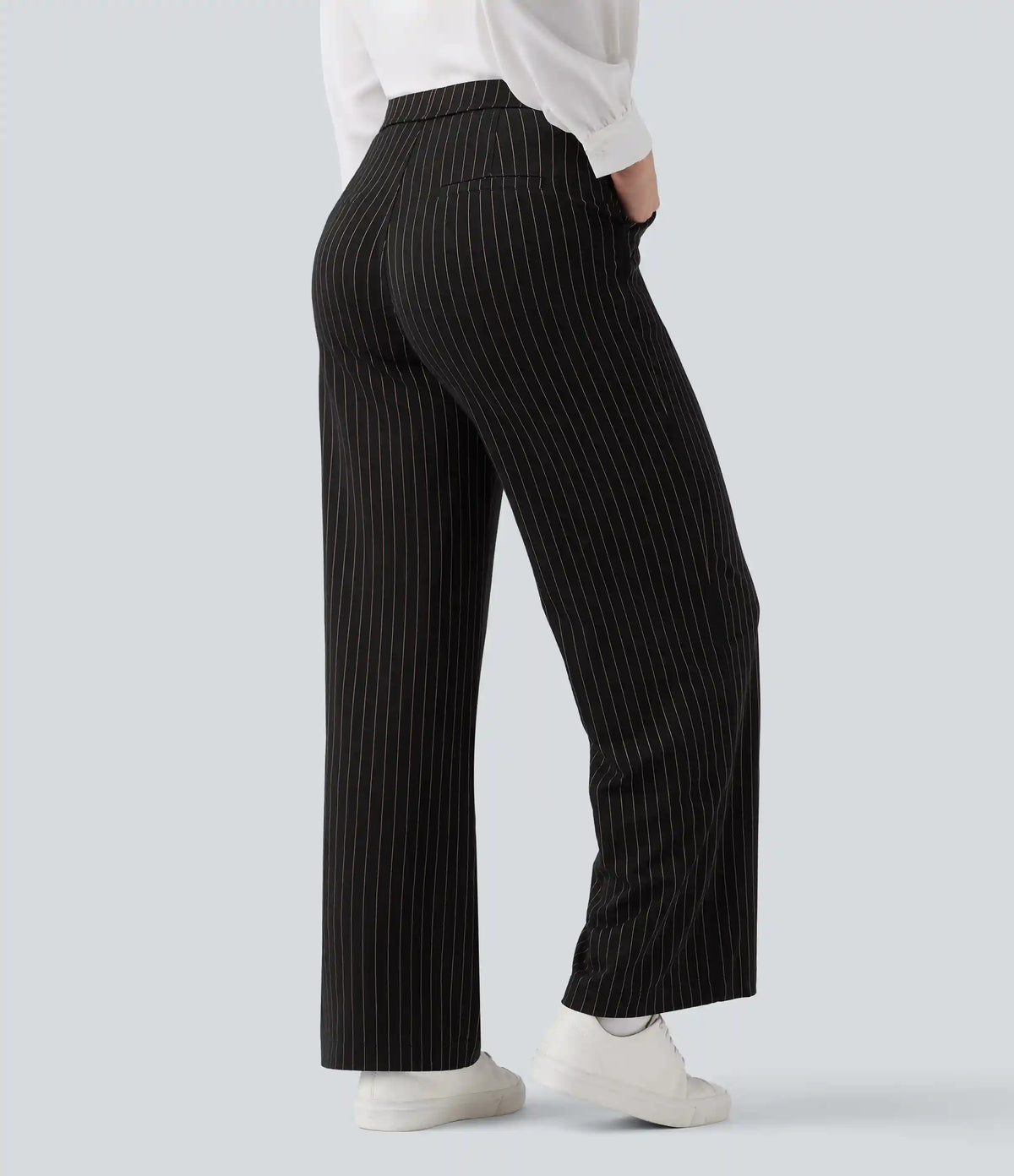 Halara Flex™ High Waisted Straight Leg InstantCool Stripe Work Pants with Pockets