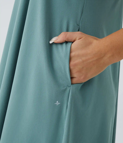 Breezeful™ RacerPocket High Low Flowy Midi Quick Dry Casual Dress