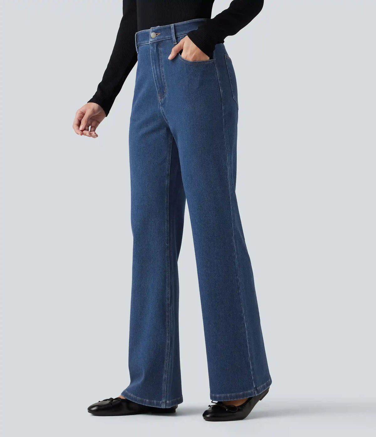 Halara Flex™ High Waisted Flare Casual Jeans with Pockets