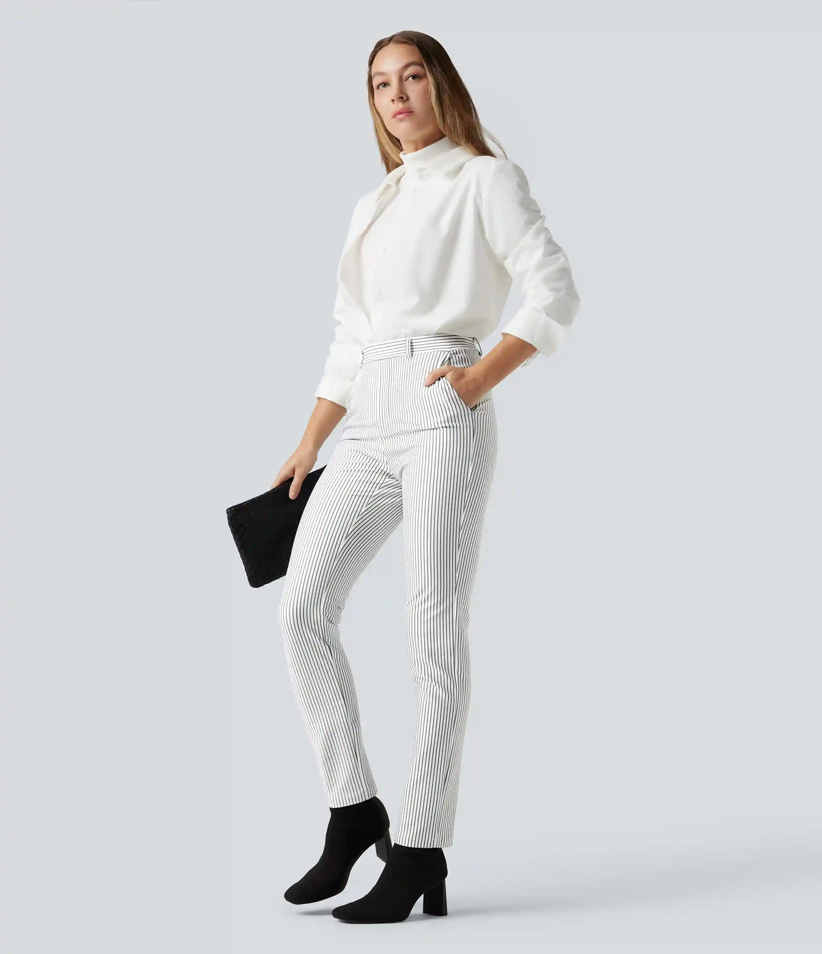 Halara Flex™ High Waisted Skinny Stripe Work Pants with Pockets