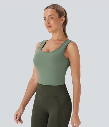 U Neck Crossover Dance Tank Top DD-F Cups