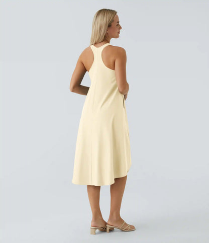 Breezeful™ RacerPocket High Low Flowy Midi Quick Dry Casual Dress