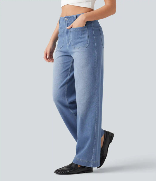 Halara Flex™ High Waisted Straight Leg Casual Jeans with Pockets