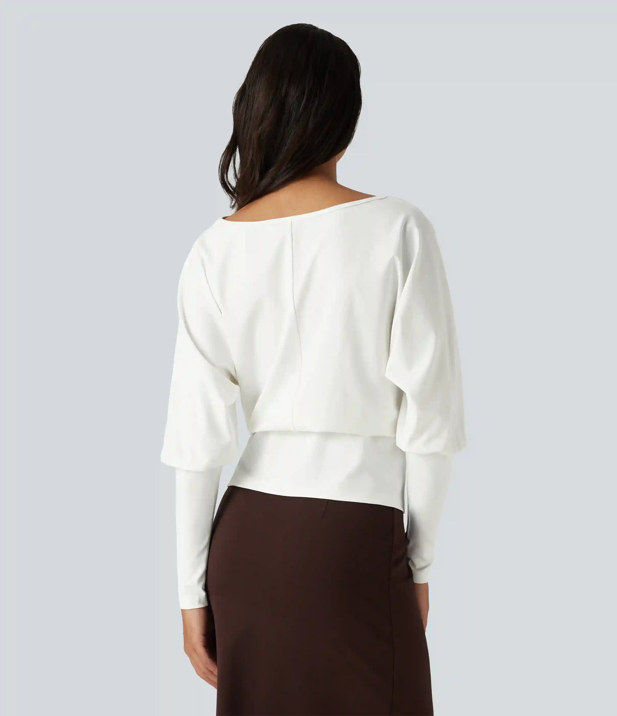 Boat Neck Batwing Sleeve Work Tops