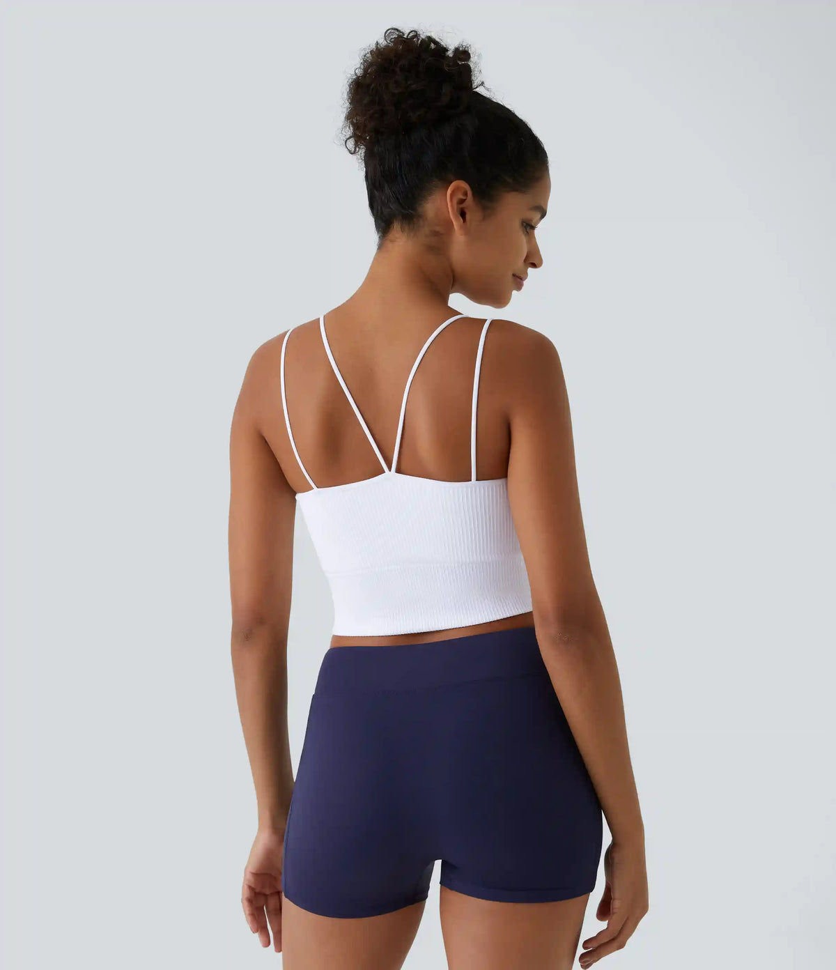 OneForm Seamless Flow Double Straps V Back Cropped Running Cami Top