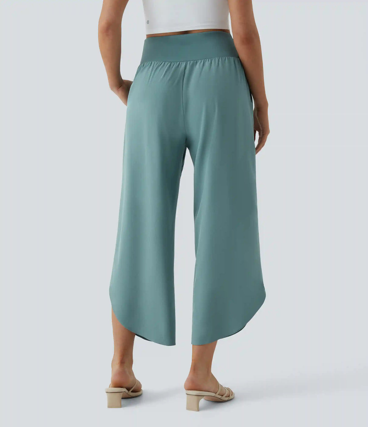 Breezeful™ High Waisted Crossover Quick Dry Resort Pants with Pockets