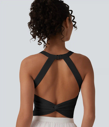 SoftlyZero™ Airy Twisted Backless Adjustable Buckle U-Neck Sleeveless Built-in Bra InstantCool Casual Bodysuit