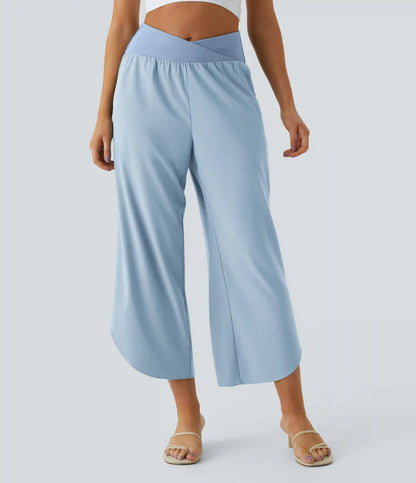 Breezeful™ High Waisted Crossover Quick Dry Resort Pants with Pockets