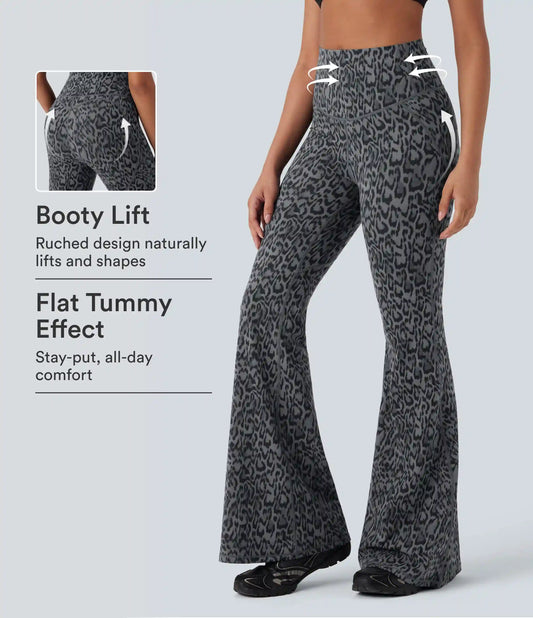 Halara UltraSculpt™ Leopard Print High Waisted Tummy Control Butt Lifting Yoga Flare Leggings