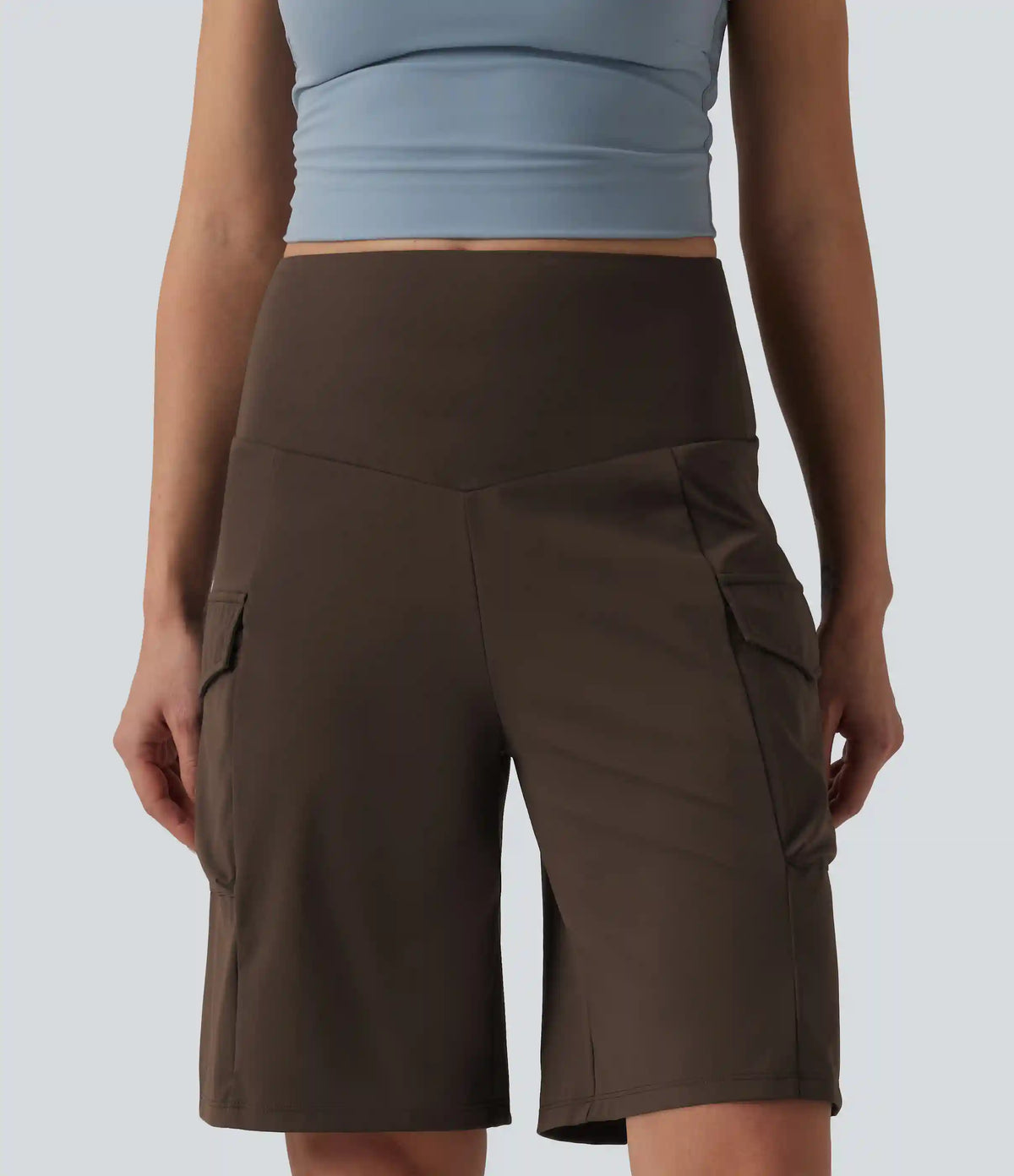 Mid Rise Cargo Yoga Baggy Shorts with Pockets