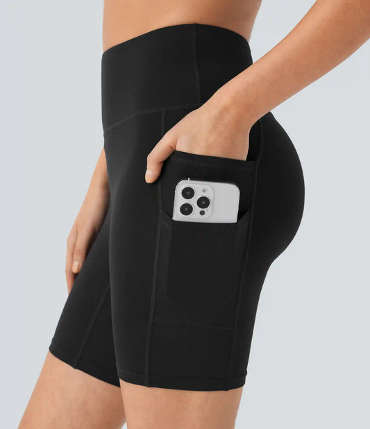 SoftlyZero™ High Waisted Double Pockets Yoga Biker Shorts 7''-UPF50+