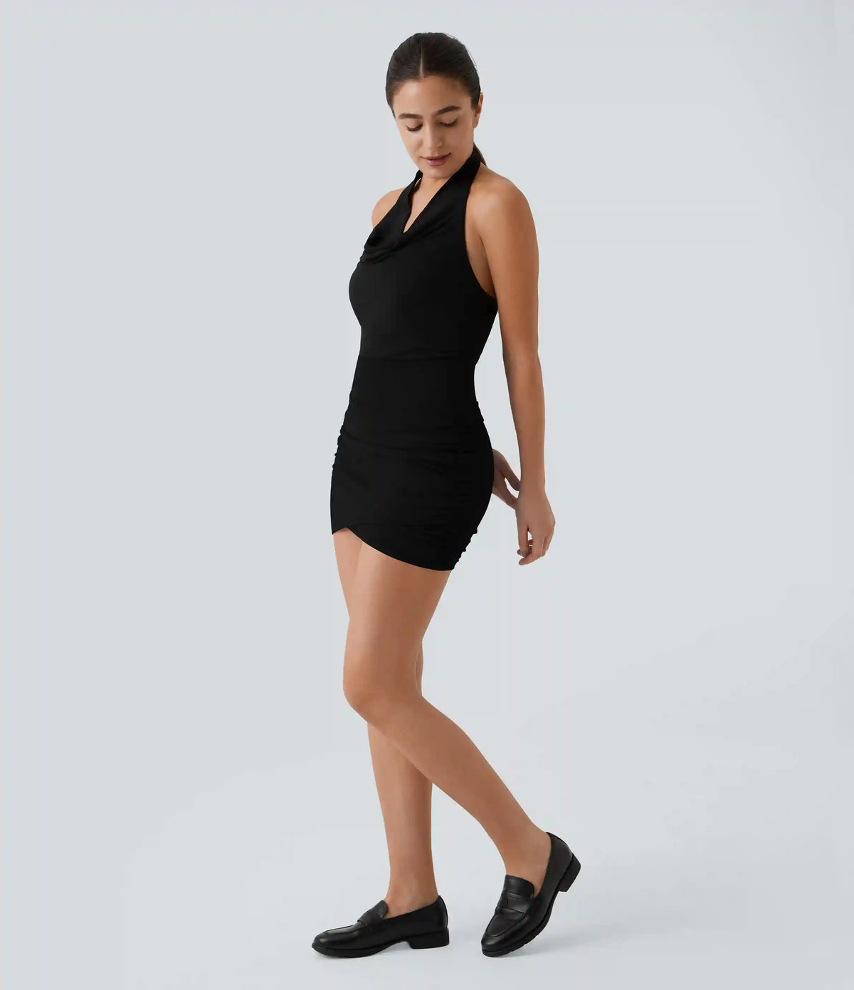High Waisted Bodycon Pocket 2-in-1 Mini Ruched Casual Skirt
