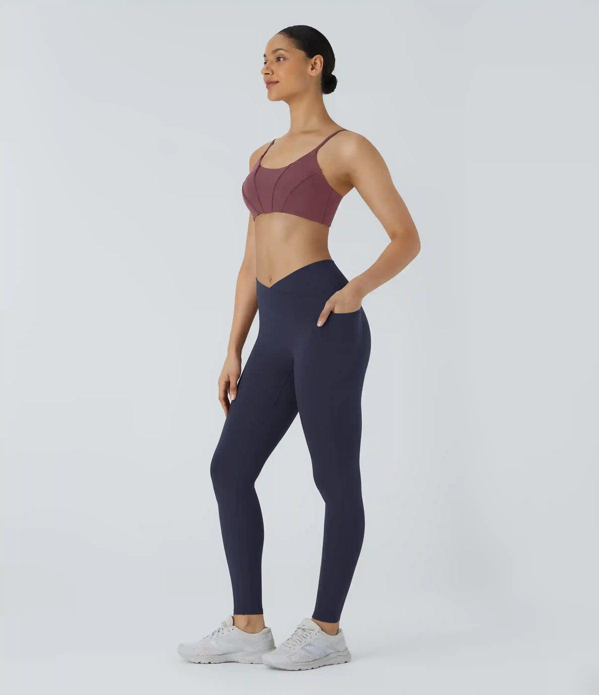Patitoff™ 2.0 Pet Hair Resistant High Waisted Crossover Side Pocket Yoga Leggings