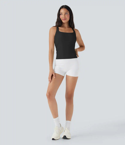 SoftlyZero™ Airy Square Neck Cropped InstantCool Running Tank Top-Longer Length