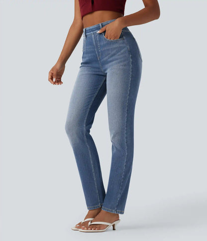 Halara Flex™ High Waisted Tummy Control Washed Casual Slim Jeans with Pockets