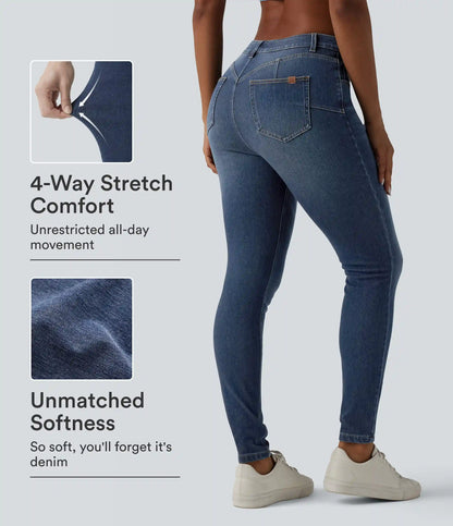 Halara Flex™ Curvy Mid Rise Skinny Casual Jeans with Pockets