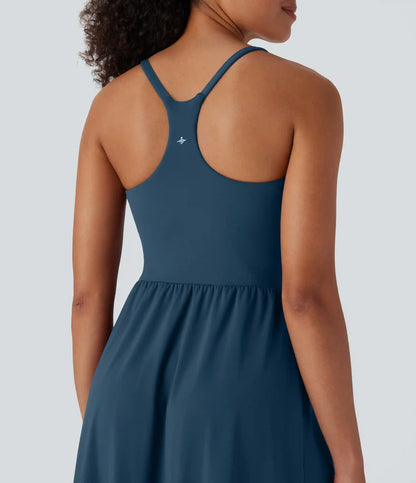 SoftlyZero™ Airy Racerback InstantCool Casual Slip Dress with Pockets DD-F Cups