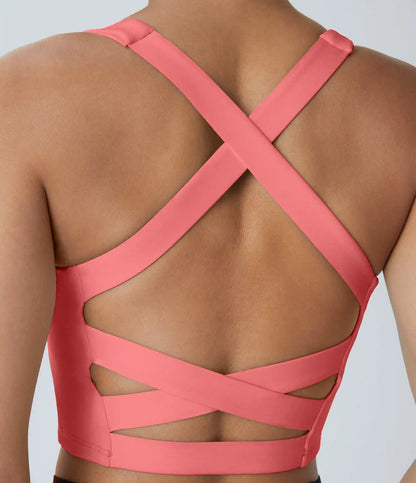 SoftlyZero™ Airy Square Neck Backless Crisscross Cropped InstantCool Yoga Tank Top