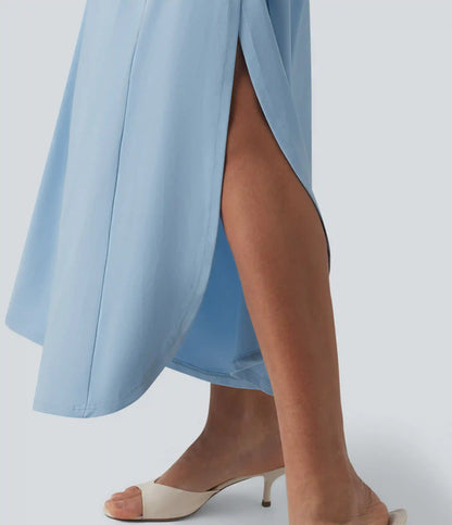 V Neck Midi Slip Dress