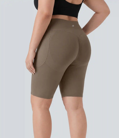 Plus Size Halara UltraSculpt™ High Waisted Scrunch Butt Lifting Tummy Control Shaping Training Biker Shorts 9'' with Pockets