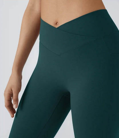 Patitoff™ 2.0 Pet Hair Resistant High Waisted Crossover Side Pocket Yoga Leggings