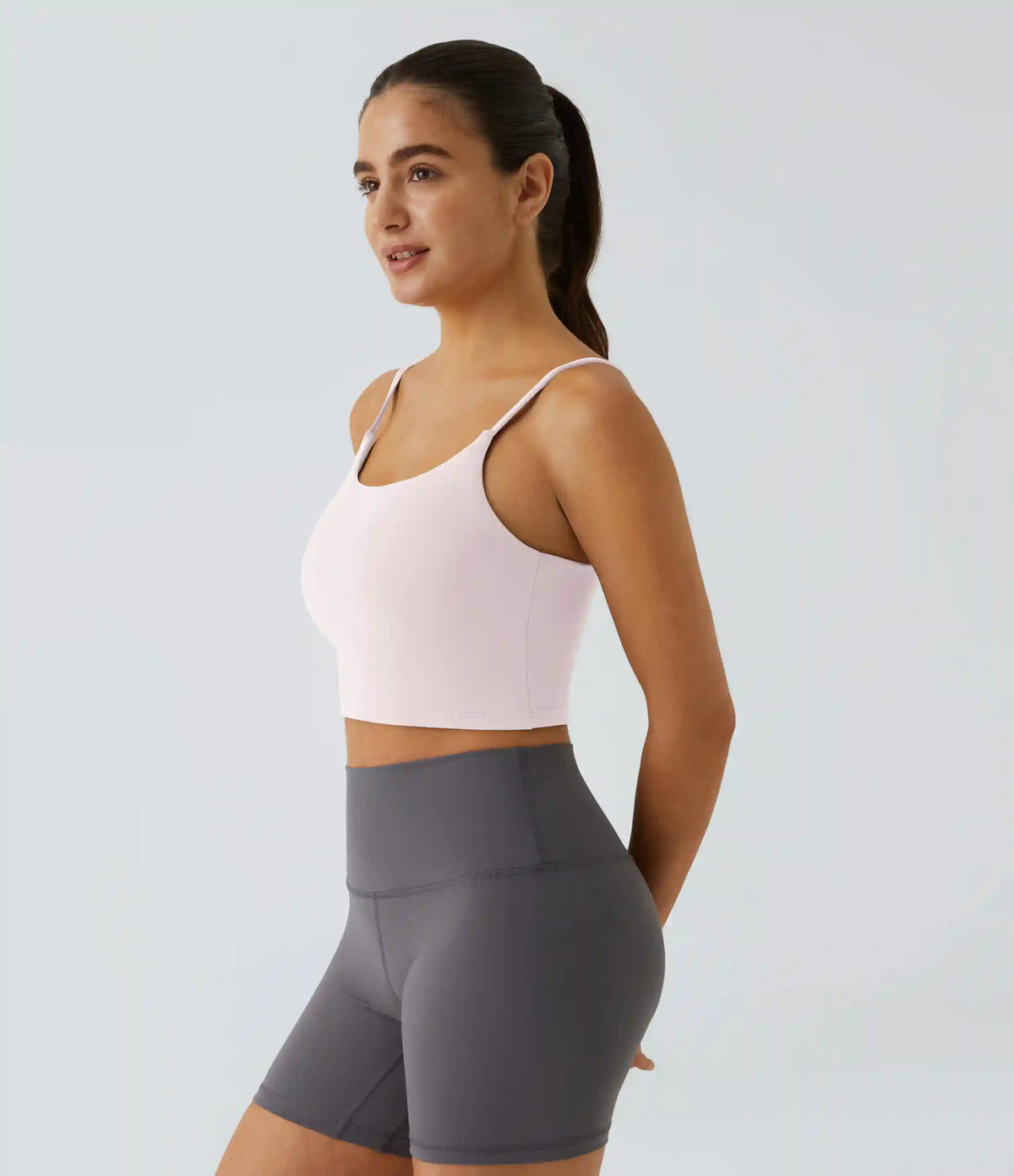 Basic Padded Workout Cropped Low Support Tank Top A-D Cups