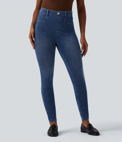Halara Flex™ High Waisted Tummy Control Denim Casual Leggings with Pockets