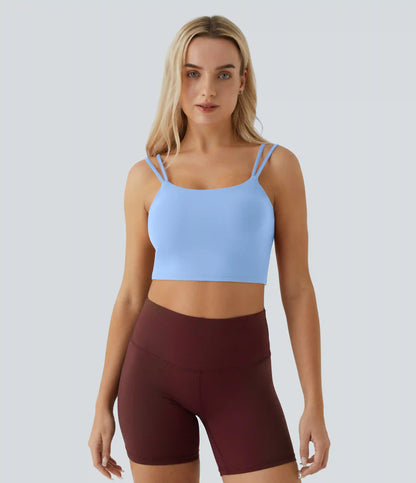 Double Straps Cropped Yoga Tank Top
