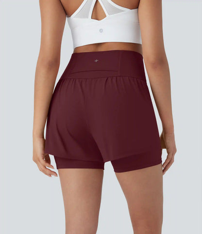 SoftlyZero™ Airy Super High Waisted 2-in-1 InstantCool Yoga Shorts 5'' with Pockets