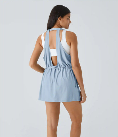 Breezeful™ Pockets Drawstring 2-Piece Quick Dry Mini Hiking Active Dress