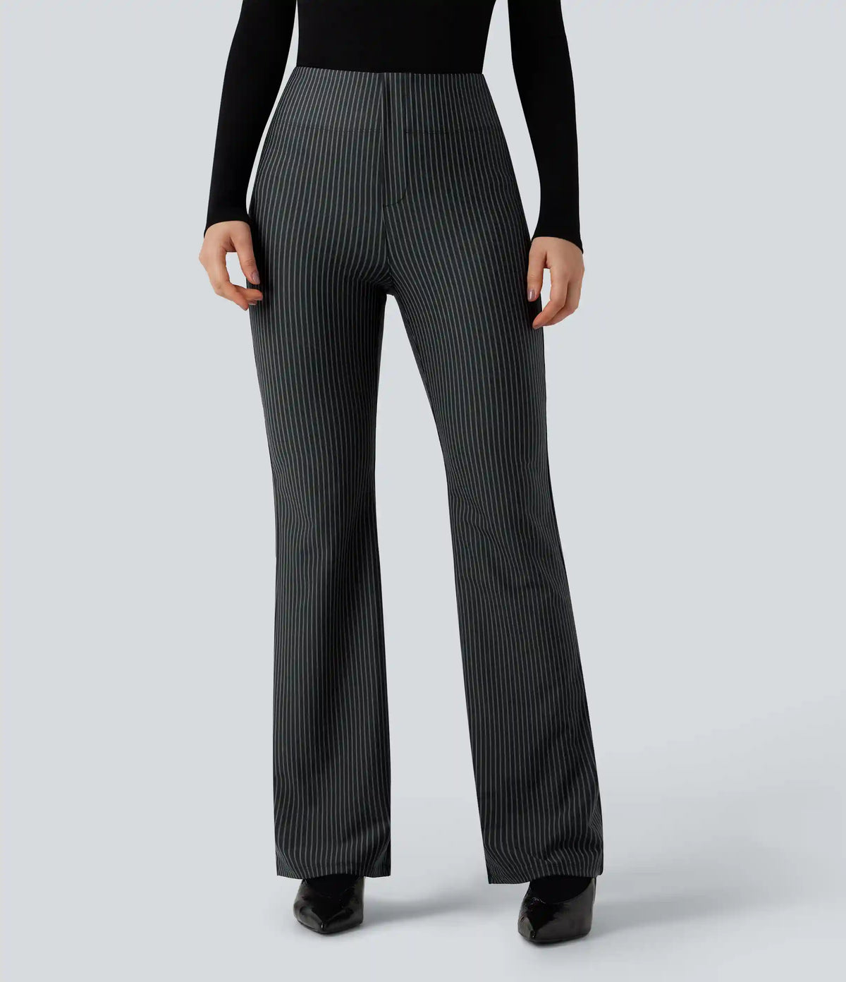 Halara Flex™ High Waisted Striped Work Flare Pants with Pockets