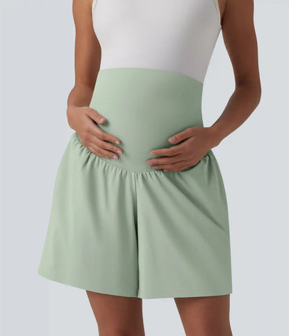 Softlyzero™ Airy Super High Waisted 2-in-1 InstantCool Yoga Maternity Shorts 7'' with Pockets