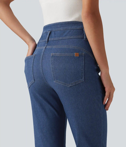 Halara Flex™ Mid Rise Tummy Control Bootcut Casual Jeans with Pockets