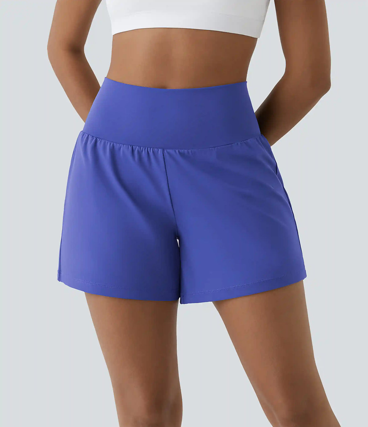 SoftlyZero™ Airy Super High Waisted 2-in-1 InstantCool Yoga Shorts 5'' with Pockets-Longer Length
